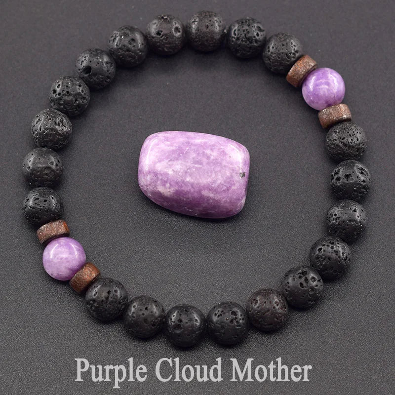 Lava Stone Men Bracelet Natural Labradorite Moonstone Bead Tibetan Buddha Bracelet Chakra Oil Diffuser Bracelet Men Jewelry