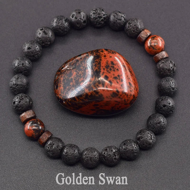 Lava Stone Men Bracelet Natural Labradorite Moonstone Bead Tibetan Buddha Bracelet Chakra Oil Diffuser Bracelet Men Jewelry