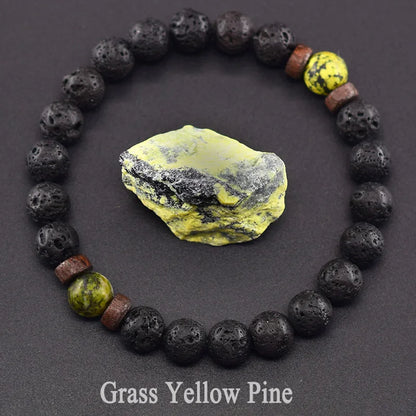 Lava Stone Men Bracelet Natural Labradorite Moonstone Bead Tibetan Buddha Bracelet Chakra Oil Diffuser Bracelet Men Jewelry