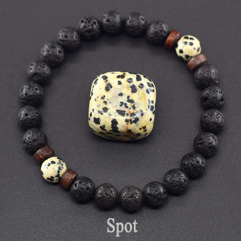 Lava Stone Men Bracelet Natural Labradorite Moonstone Bead Tibetan Buddha Bracelet Chakra Oil Diffuser Bracelet Men Jewelry