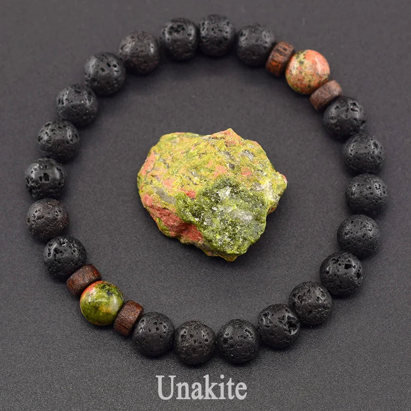Lava Stone Men Bracelet Natural Labradorite Moonstone Bead Tibetan Buddha Bracelet Chakra Oil Diffuser Bracelet Men Jewelry
