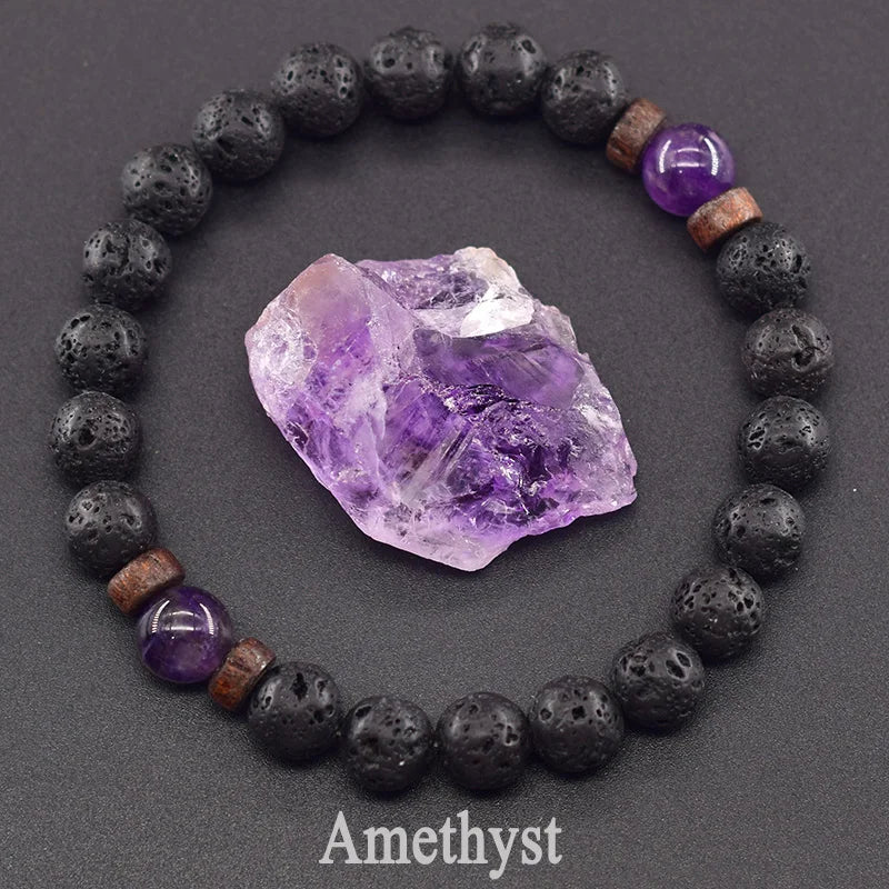 Lava Stone Men Bracelet Natural Labradorite Moonstone Bead Tibetan Buddha Bracelet Chakra Oil Diffuser Bracelet Men Jewelry