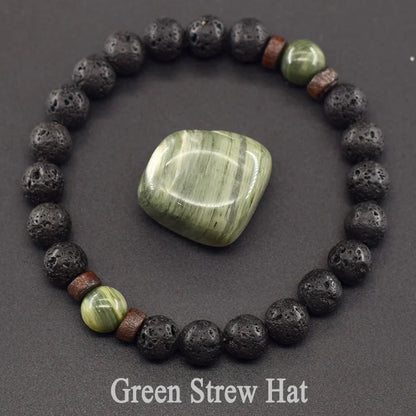 Lava Stone Men Bracelet Natural Labradorite Moonstone Bead Tibetan Buddha Bracelet Chakra Oil Diffuser Bracelet Men Jewelry
